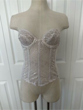 Lace Strapless Bustier Corset - Cream